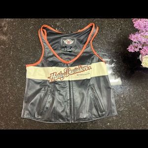 Gently used Women’s leather motorcycle vest. Size large.